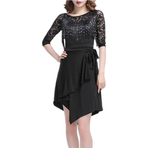 Women 2XL Latin Salsa Tango Dance Skirt Dress Skate Wrap Scarf Dancewear Swing Rumba ChaCha Ballroom Costume