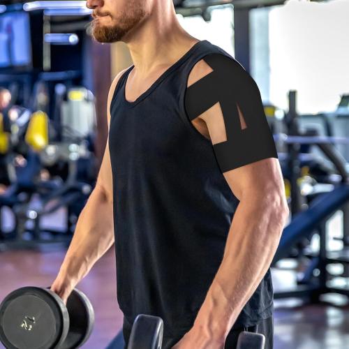 15 Pcs Precut Kinesiology Tape for Shoulder，Shoulder Tape for Shoulder Pain Relief Pre Cut，Waterproof, Breathable, Hypoallergenic Athletic Tape for Support and Protection(Black)