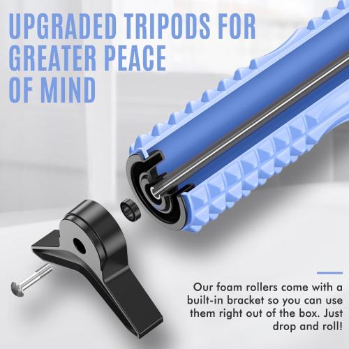 PURPLE 18 INCH Trigger Point Foam Roller with Stand, 18 Inch Medium Density Foam Roller Long Yoga Roller Foam Exercise Roller for Physical Therapy, Muscles Deep Tissue, Pilates, Back Pain and Muscle Recovery (Blue)