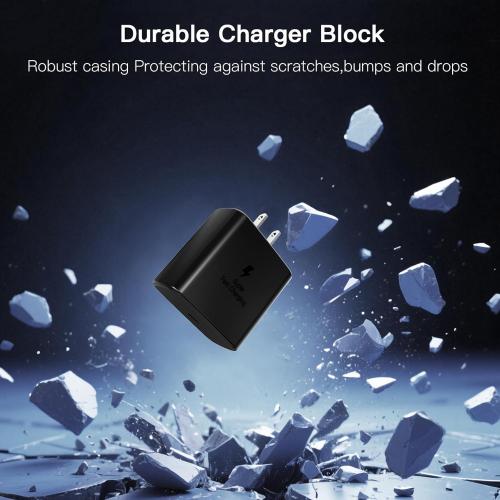 Super Fast Charger USB C, 2Pack PPS Type C Charging Block with 6FT USB-C Phone Cable for Samsung Galaxy S25  /Ultra /S24 S23 S22  /Ultra/ S21 S20/Tab S9, iPhone 17/16/15