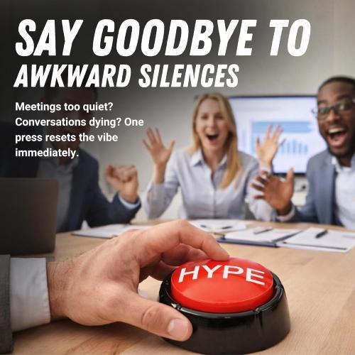 Sound RX “The Hype Button” Hip Hop Air Horn Sound Effect Button – DJ Party Noise Maker, Funny Desk Toy & Celebration Buzzer (Batteries Included)