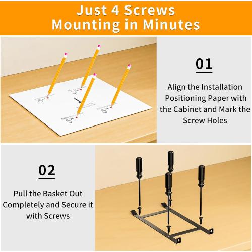RCHYFEED Spice Rack Organizer for Cabinet, 1 Tier Slide out Spice Organization for Inside Cabinets & Pantry, Heavy Duty Adjustable Metal Spice Racks for Seasoning Organizer (13.5 Wx10.5 Dx9.5 H)