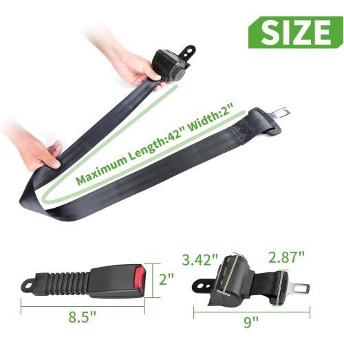 10L0L 4PCS Universal Retractable Golf Cart Seat Belt Kit for Yamaha, EZGO, Club Car, Fits Front Rear Seat (Not Include Bracket)