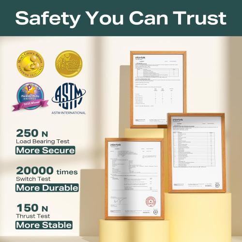 Cumbor 29.7-46 Baby Gate for Stairs, Toddler Safety Essentials for The House, Auto Close Dog Gate for Doorways, Mom's Choice Awards Winner-Easy Install Pressure Mounted Pet Gates for Dogs, White