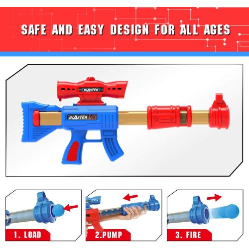 YEEBAY Shooting Game Toy for Age 6, 7, 8,9,10  Years Old Kids, Boys - 2pk Air Guns & Shooting Target & 24 Foam Balls - Ideal Gift - Compatible with Toy Guns