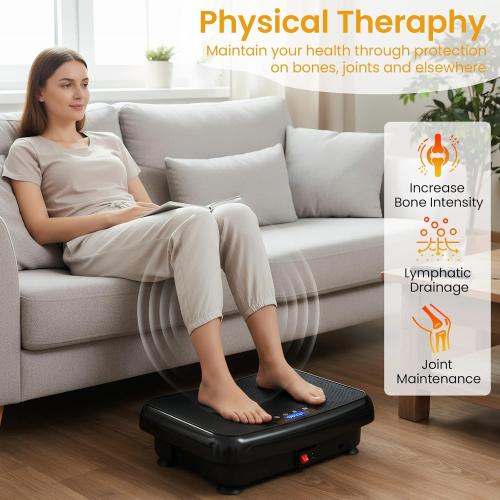 TISSCARE Vibration Plate Exercise Machine Mini Vibrating Plates for Lymphatic Drainage and Weight Loss, 400Lbs Capacity Full Body Power Shake Workout Platform for Home Cardio Fitness