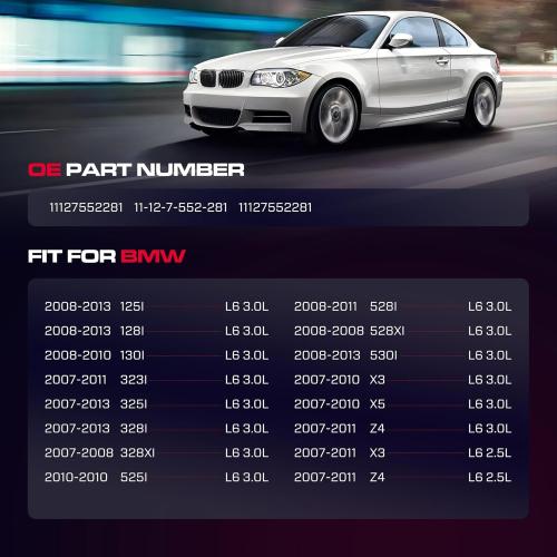 264-935 Upgrade Aluminum Engine Valve Cover Kit With Gasket, Bolts and Oil Cap Fit for 2007-2013 Bmw 125i 128i 130i 323i 325i 328i 328xi 525i 528i 528xi 530i X3 X5 Z4 L6 2.5l 3.0l Engine