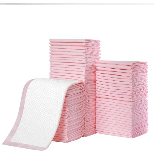 23..Count Disposable Baby Changing Pads, 18”x18” Pink – Super Absorbent Leakproof Quick-Drying, Soft Skin-Friendly Disposable Underpads for Infants, Mess-Free Diaper Changes at Home or On-The-Go