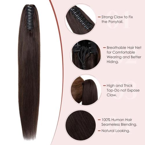 Human Hair Claw Clip Ponytail, Claw Clip Human Hair Ponytail,Effortless Application with Secure Hold,Style in Seconds,Quick Styling Solutions for Busy Lives,18/113g CARAMEL WITH LITTLE WHITE