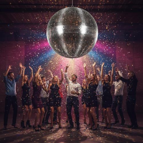 16inch Large Mirror Disco Ball - Hanging Big Disco Ball for Party Decorations, DJ Clubs, Weddings, Bars, Holiday Events, and Stage Decor with 15pcs Replacement Mirrors