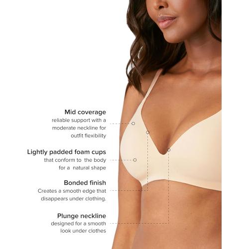 Size 32D Wacoal Women's Comfort First Lightly Padded Mid Coverage Wire Free T-Shirt Bra, 856339