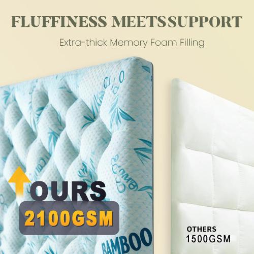 SHOUREN 5 Inch Mattress Topper Full Size, 2100 GSM Pillow Top | Gel Memory Foam and 3D Fiber Blend Delivers Balanced Softness and Support for a More Restful Sleep