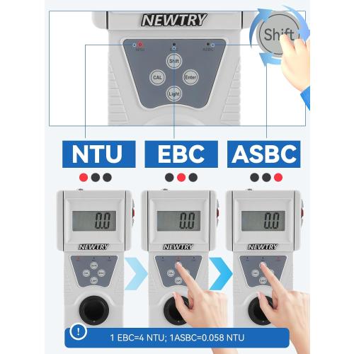 NEWTRY Turbidity Meter, Portable Digital Water Turbidimeter, ISO7027 Compliant, Accuracy 0.1, 0-200NTU, LCD with Backlight, for Lab Water Treatment Plant Wine Industry