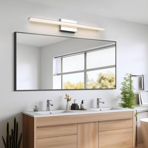 BRIVOLART LED Modern Bathroom Vanity Light Fixtures 24W Dimmable 5CCT LED Vanity Light Bar Over Mirror Matte Black Wall Light for Bathroom 31.5 inch Long