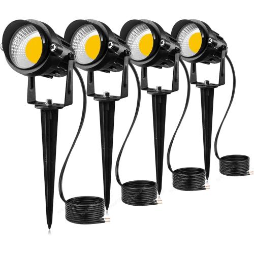 SUNVIE 12W LED Landscape Lighting Low Voltage (AC/DC 12V) Waterproof Garden Pathway Lights Super Warm White (900LM) Walls Trees Flags Outdoor Spotlights with Spike Stand ‼️ missing placement screws on spike stands‼️