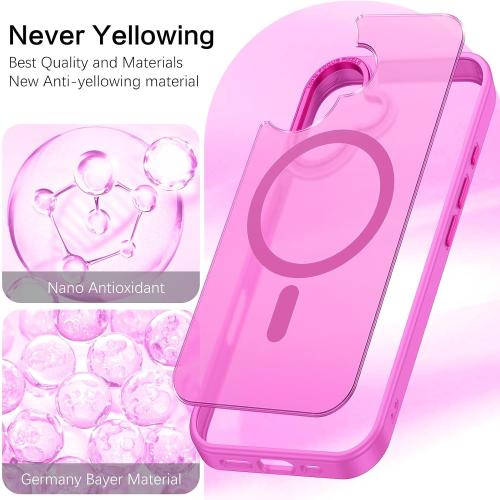 BENTOBEN Compatible with iPhone 16 Plus Case for Magnetic iPhone 16 Plus Phone Case [Compatible with Magsafe] Slim Translucent Matte Shockproof Bumper Drop Protection Girl Women Boy Cover, New Pink
