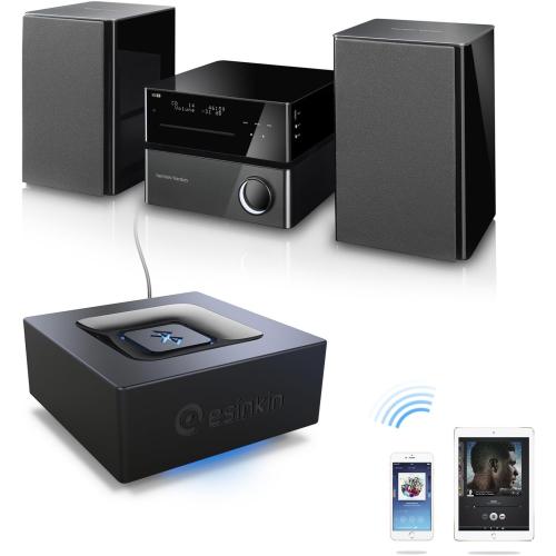 Esinkin Bluetooth Audio Adapter for Music Streaming Sound System | Wireless Audio Adapter Works with Smartphones and Tablets, Bluetooth Receiver for Home Stereo