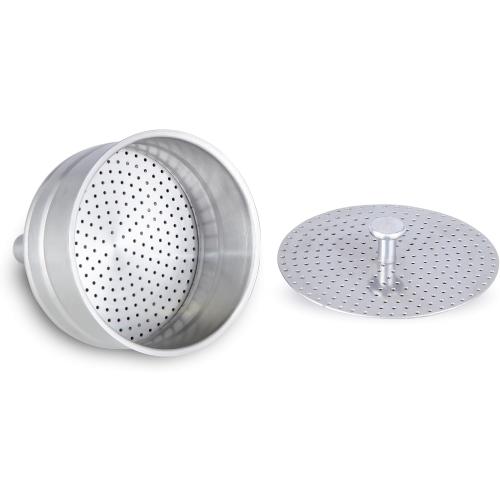 Easyworkz Stainless Steel Coffee Funnel Filter with Reducer, Espresso Maker Replacement,6 cup size