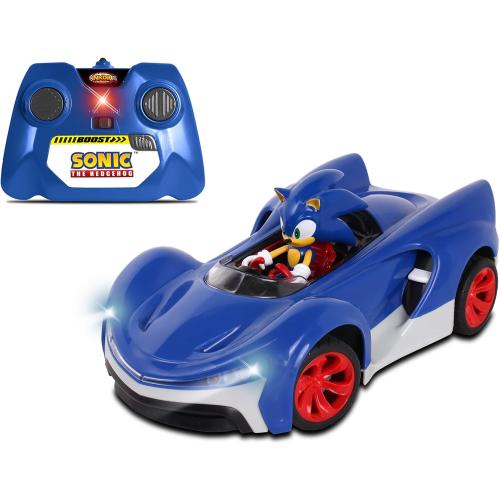 NKOK Team Sonic Racing 2.4GHz Radio Control Toy Car with Turbo Boost - Sonic The Hedgehog 601, Features Working Lights, Adjustable Front Wheel Alignment, Super Fun and Easy, Ages 6 and up