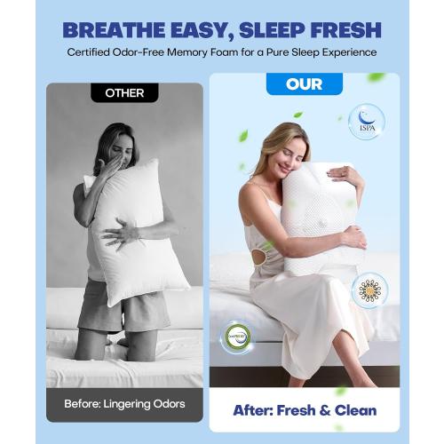 Sleep Doctor Approved Cervical Neck Pillow for Sleeping, Ergonomic Contour Side Sleeper Pillows for Adults, Cooling Orthopedic Pillow for Pain Relief Support, Memory Foam Pillows Back Stomach Sleepers