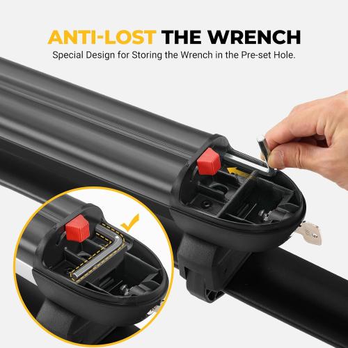 BougeRV Lockable Ski & Snowboard Racks, Extension with Sliding Feature, 28'' Fits 6 Pairs Skis or 4 Snowboards, Crab Mounting System Fits for Square/Aero/Oval Cross Bars