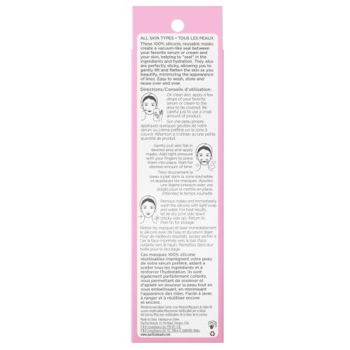Pacifica Beauty Reusable Smile Line Mask, Skincare, Silicone Mask, For Fine Lines and Wrinkles, Lift and Firm, Pair with Serum, Storage Tin Included, Skin Care, Smile Line Patches, Vegan, 2 Pieces