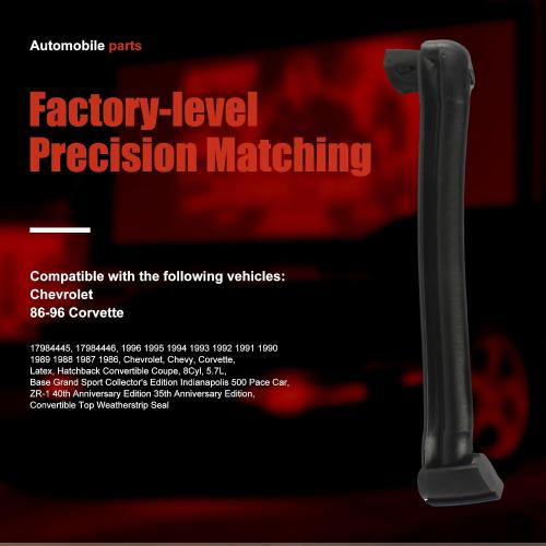 Convertible Top Weatherstrip Seal Kit 12.91 Length for 1986-1996 Chevy Corvette C4 - Premium EPDM Rubber Upper Header Seal 2.13 & 2.35 End Heights - Direct Fit, Leak Repair & Wind Noise Reduction