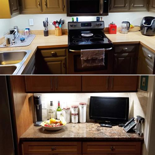 Set of 6 Size 20 Litever Under Cabinet Light, 6 PCS 20 Inches Flexible LED Strips with Power Adapter, 24W,1800 Lumen, Daylight 5000K. Suitable for Kitchen Cabinets, Counters, Under Shelf, Closets (6-Strip-5000K)