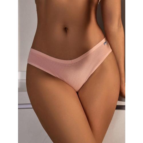 SOLY HUX Women's 5 Piece Briefs Low Rise Ribbed Knit Panties Basic Comfy Underwear