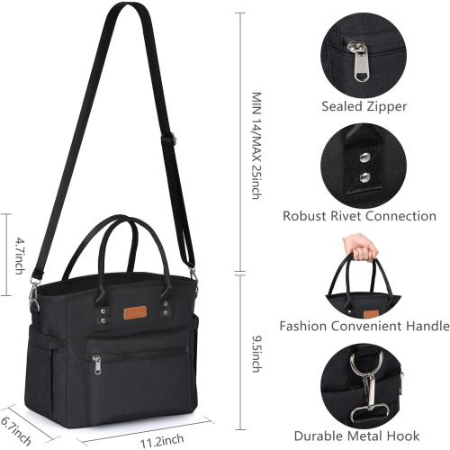 Insulated Lunch Bag for Women/Men,LeakProof Adult Lunch Box,Large Lunch Tote Bag with Removable Shoulder Strap,Portable Reusable Lunch Cooler Bag for Office Work Picnic Beach