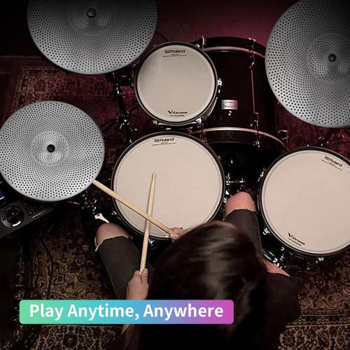 Low Volume Cymbal Pack Mute Cymbal Set 5 Pieces, 14hi-hat 16crash 18crash 20ride,sliver