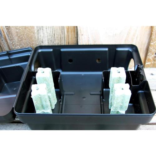 6pack Outpost Rat Bait Station | Single Station Targets Small Mice Up to Large Rats | Position Horizontal or Vertical | Made in USA