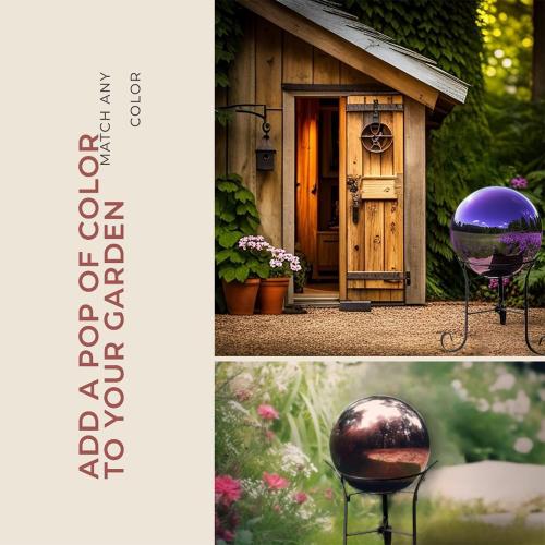 12 Tall Iron Gazing Ball Stand, Classic Stylelish Garden Hardware Metal Holder for 8/10/12-Inch, Strong and Durable Handmade Gazing Globe Display Stand Decoration for Outdoor, Home, Yards