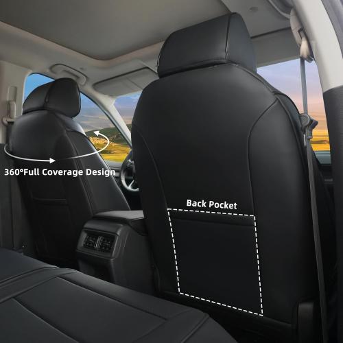 Lolcar CRV Seat Covers Custom Fit for Honda CRV 2023 2024 2025 2026 Leather Car Seat Cover Full Set for Trucks SUV,Waterproof Car Seat Cushion,Faux Leather (Black)