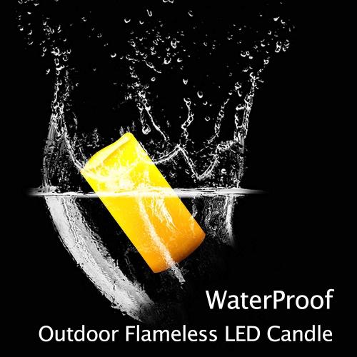 2PCS 7 Waterproof LED Flameless Timer Candles, 1000 Hours Long Battery Life/Flickering Battery Operated Electric Outdoor LED Large Pillar Candle for Outside Lantern Festival Decor etc.
