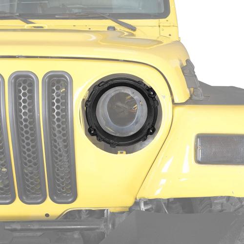u-Box TJ Wrangler 7in Headlight Mount Ring Bracket Overlay Retainer Replacement Compatible with Jeep Wrangler TJ 97-06