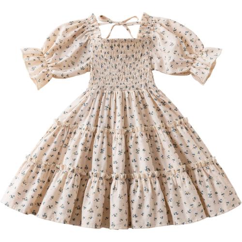 Size 120 NNJXD Little Girl Floral Dress Princess Girls Casaul Printed A-line Sundress