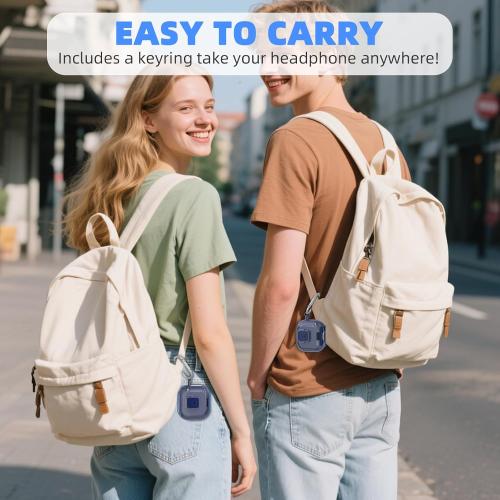 Secure Lock Case for AirPods 4 Case with Phone Stand, Soft TPU Shockproof Protective Cover for Airpods 4th Generation Clear Airpod 4 Case with Cleaning Pen & Keychain (Dark Blue)