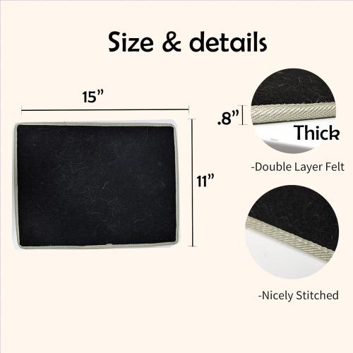 Cat Window Perch Felt Pad 15, Adjustable Cats Window Bed for Climbing and Sunbathing, Attach Adhesive (Black Felt Cushion Only)