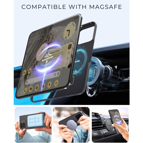 Thinborne Compatible with Pixel 9 Pro Fold Case, [600D Aramid Fiber] [Magnetic] [Ultra Thin] [Minimalist Style] [Carbon Fiber] - Version 2.0