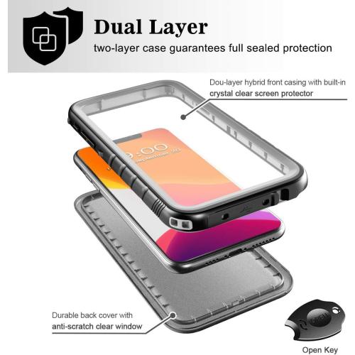 SPORTLINK Waterproof Case for iPhone 11 Pro, Full Body Heavy Duty Protection Full Sealed Cover Shockproof Dustproof Built-in Clear Screen Protector Rugged Case for iPhone 11 Pro 5.8 Inch