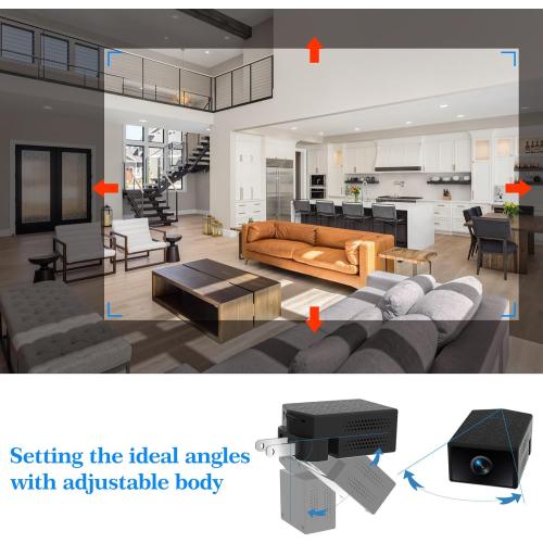 2K Mini Plug-in Security Camera with Rotating Lens, Night Vision, Motion Detection (W-C7)