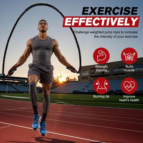 HPYGN Jump Rope, Weighted Jump Rope for Men women, 2.8lb 3.8lb 5lb Heavy Skipping Rope for Exercise, Adult Jumpropes for Home Workout, Improve Strength and Building Muscle,Total Body Workout Equipment