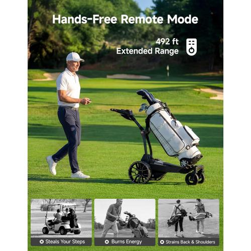 KEMIMOTO ApexR Electric Golf Cart with Power Assist Mode, 36 Hole Battery