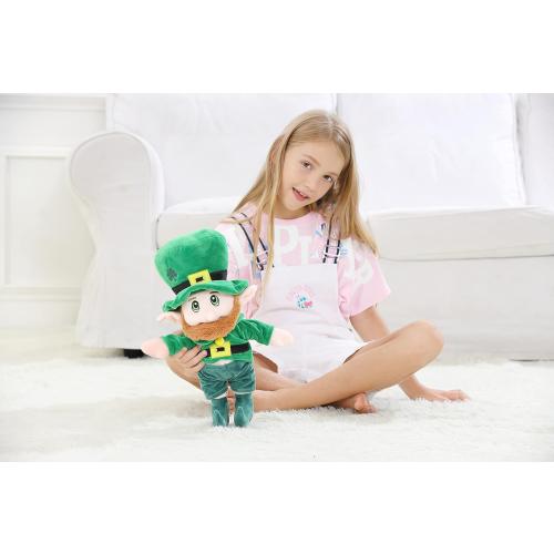Leprechaun Plush Doll Toy for Kids, St Patricks Day Decorations, 16 Inches