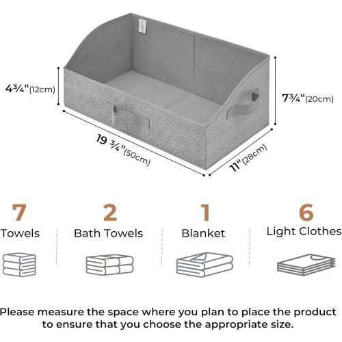 GRANNY SAYS Closet Organizers and Storage, Trapezoid Storage Bins, Dog Toy Bin, Storage Baskets for Shelves, Fabric Storage Bins with Handles, Clothing Organizer, Gray, 3-Pack