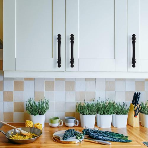 Asidrama 10 Pack 3.75 Inch(96mm) Matte Black Kitchen Cabinet Handles, Cabinet Pulls Kitchen Cabinet Hardware for Cupboard Drawer Pulls