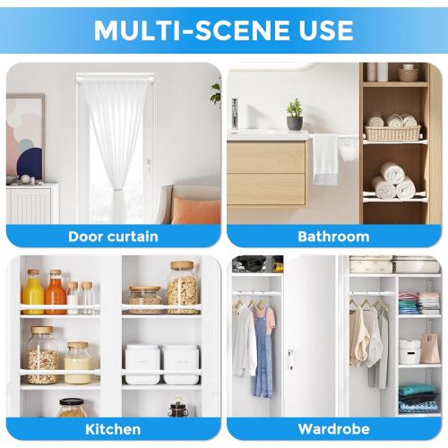2 Pack Small Spring Tension Curtain Rod 8 to 12.5 Inch, Thin DIY Tension Rods No Drill for Slim Window Cupboard Closet Sidelights, White