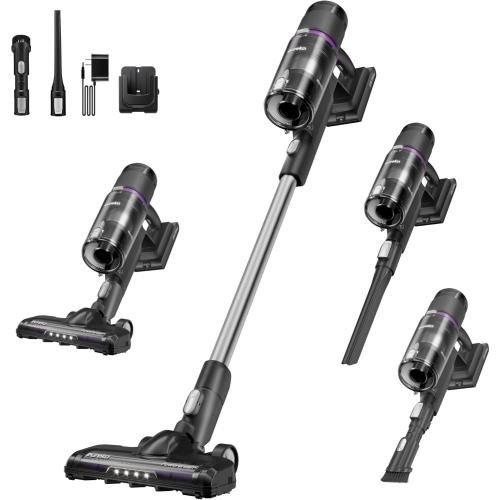Eureka Cordless Vacuum - 20.3kPa Powerful Suction, Detachable Battery, Up to 50-Min, 5.5 lbs Lightweight, 5-Stage HEPA Filtration for allergies, Ideal for Pet Hair & Hardwood & Carpet, ReactiClean 410 ‼️has stains and dust‼️and may come with missing pieces ‼️