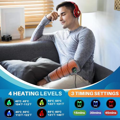 Elbow Heated Pad Wrap for Multiple Body Areas, FSA Eligible, Flexible Electric Heating Pads for Elbow Arm Wrist Ankle Leg Knee, Heated Brace Pad with 4 Heating Levels, 3 Timing Settings Blue